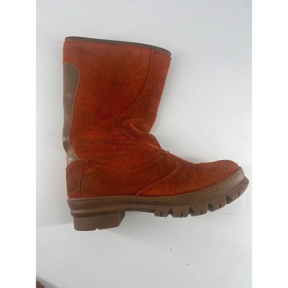 Keen Wilamette Mid Calf Boots Womens Size 6.5 Orange Suede Waterproof Pull On - Picture 3 of 10